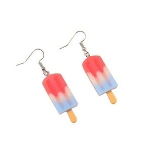 POPSICLE Fashionable Polyresin Ice Cream Decor Drop Earrings firecracker